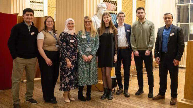 Education Beyond Borders scholarship students and team members celebrate the programme's first anniversary.