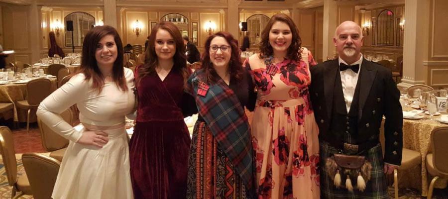 People celebrating Burns night in Washington