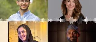 Headshot photographs of four Being Edinburgh 2025 finalists