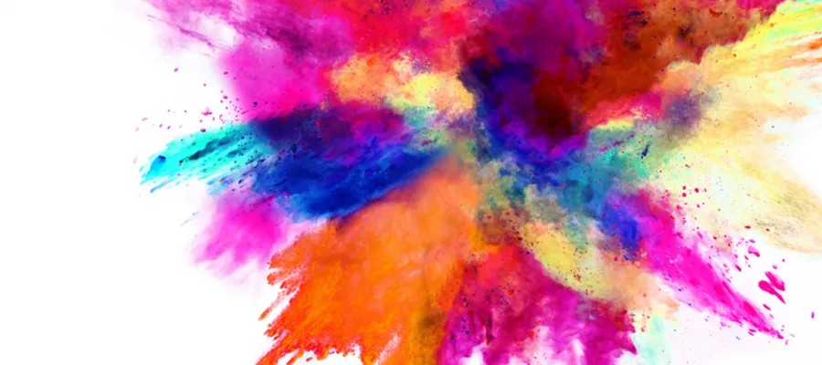 Splashes of bright colours represent the Creative and Cultural Careers Festival