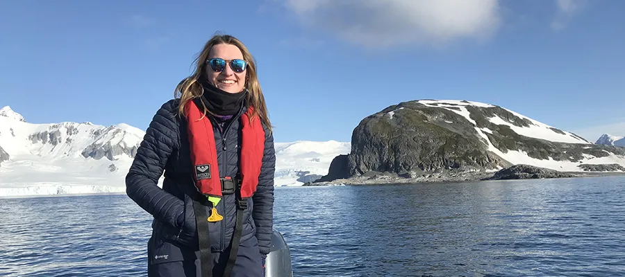 Kirsty Dick in Antarctica