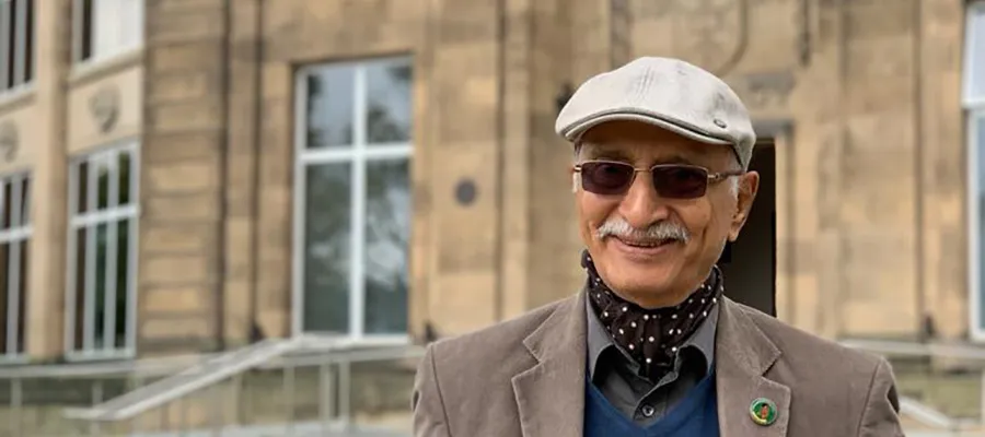 Kodira Kushalapa outside the Ashworth Laboratories in 2019