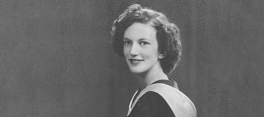 Black and white photo of Margaret Dobie