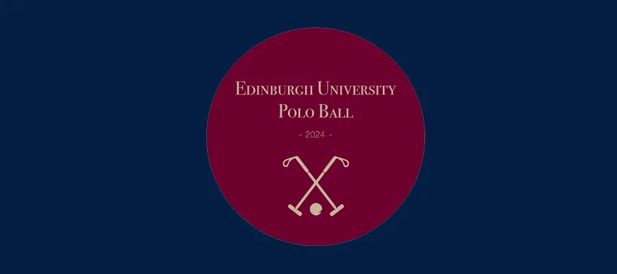Maroon-coloured Polo Club logo on a dark blue background