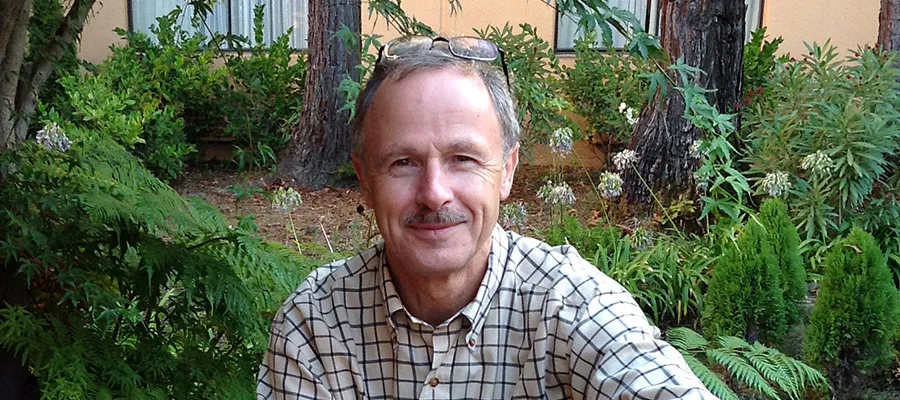 Roger Gosden in leafy surroundings