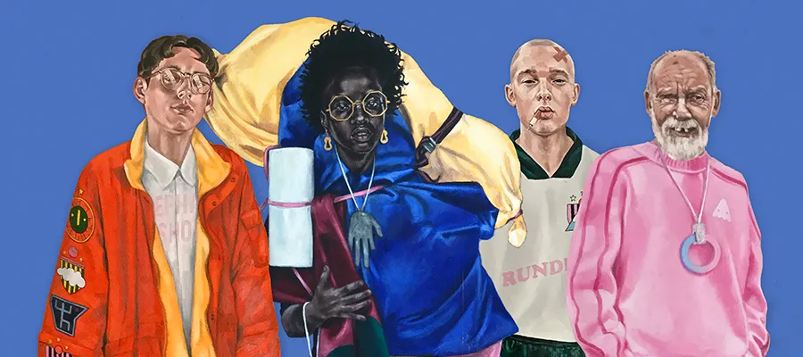 Crop of artwork 'Citizens', 2019 by graduate Damien Cifelli.
