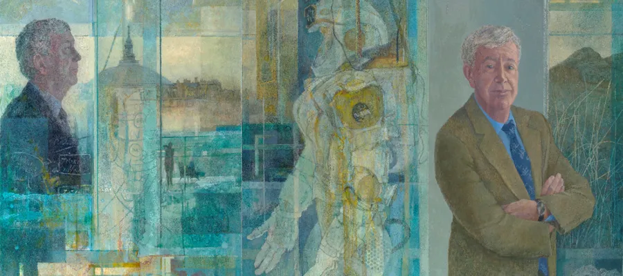 Professor Sir Timothy O'Shea portrait by Victoria Crowe