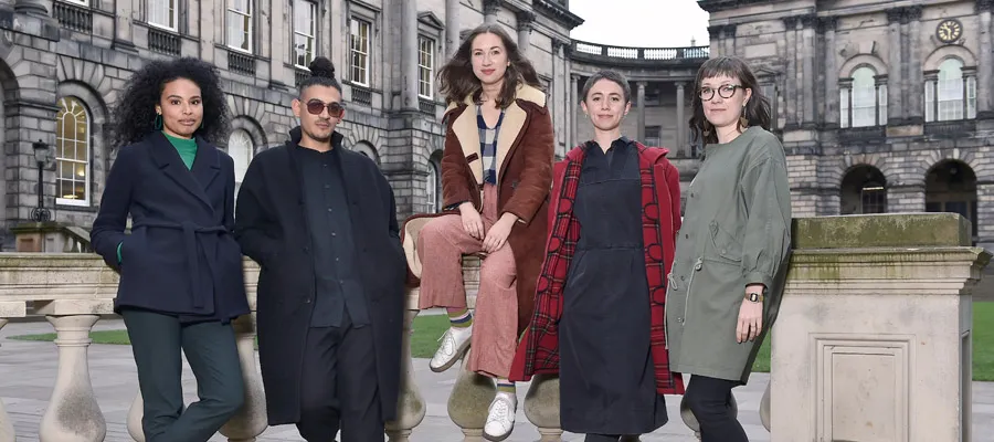 Talbot Rice Gallery resident artists in Old College quad