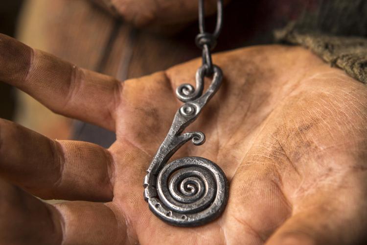 Wicks Forge spiral pendant