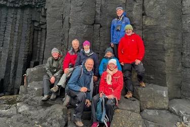 Geology 1980 graduates photographed at Fingal’s Cave.