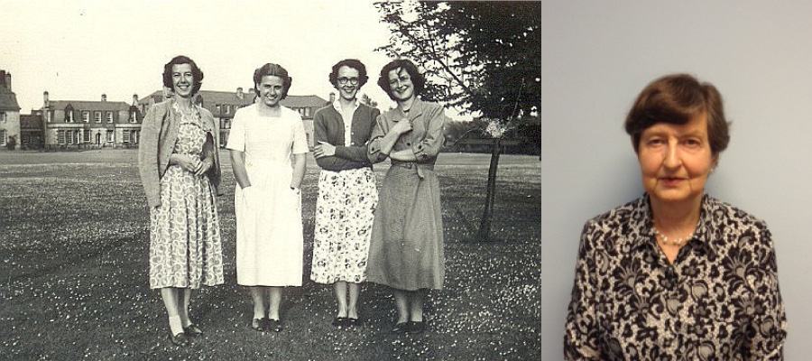 Bridget during her student days and in recent times.