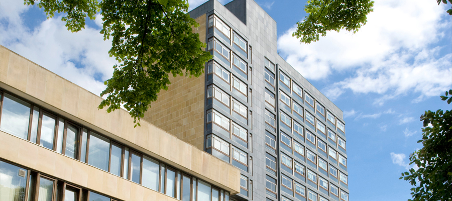 David Hume tower on a sunny day