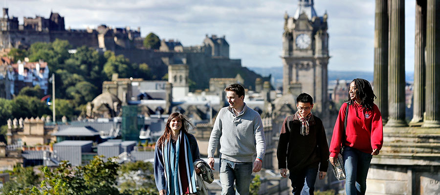 Students on Calton Hill